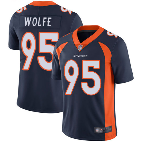 Men Denver Broncos #95 Derek Wolfe Navy Blue Alternate Vapor Untouchable Limited Player Football NFL Jersey